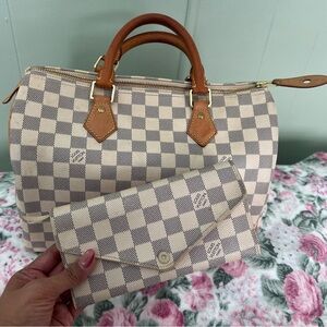 Louis Vuitton Speedy 30 Damier Azur + Josephine Wallet Bundle 🤍✨